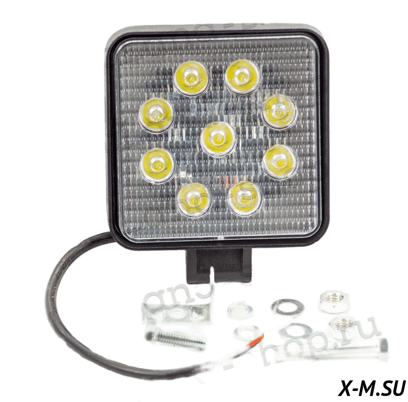 Фара LED квадратная 27w 9x3w Фара LED квадратная 27w 9x3w
