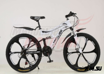 Велосипед 26" TRIOBLADE (литые обода 6 ЛУЧЕЙ,дисковый тормоз,21ск) ЧЕРНО-БЕЛЫЙ